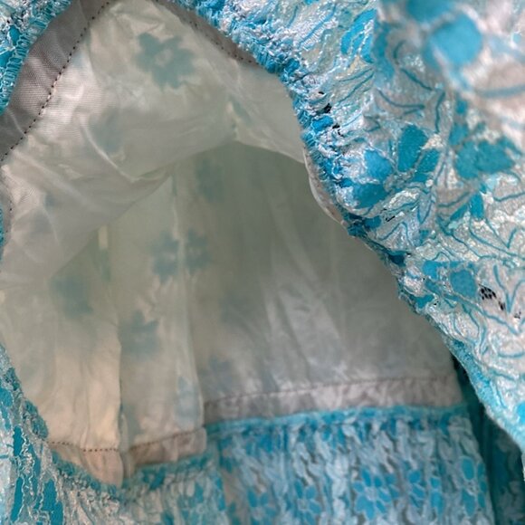 60s/70s Marjorie Hamilton Vancouver Blue Lace Dress - Picture 7 of 11